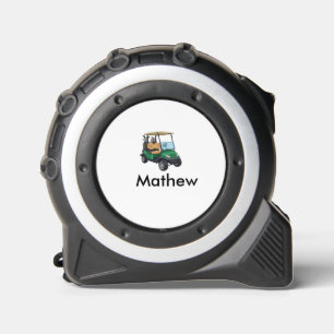 Green golf car name man sports boy gifts letter tape measure