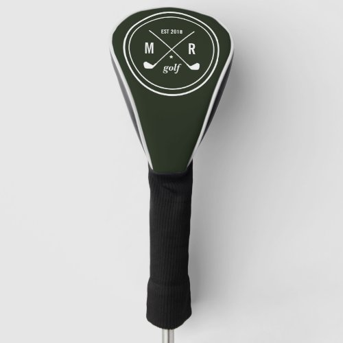 GREEN Golf CLub personalized logo monogram Golf Head Cover