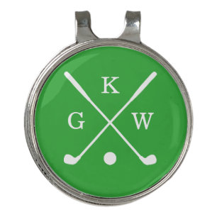 Green Golf Clubs Monogrammed Golf Hat Clip