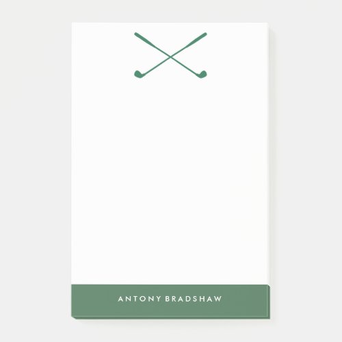 Green Golf Clubs Personalized Post_it Notes