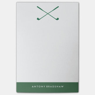 Green Golf Clubs Personalized Post-it Notes
