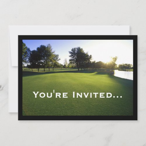 Green Golf Course at Dawn Custom Invitation