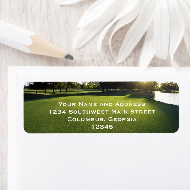 Green Golf Course at Dawn Label (Insitu)