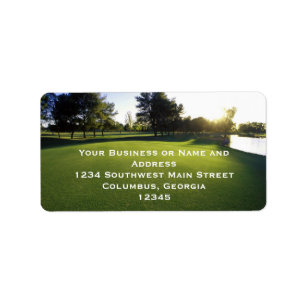 Green Golf Course at Dawn Label