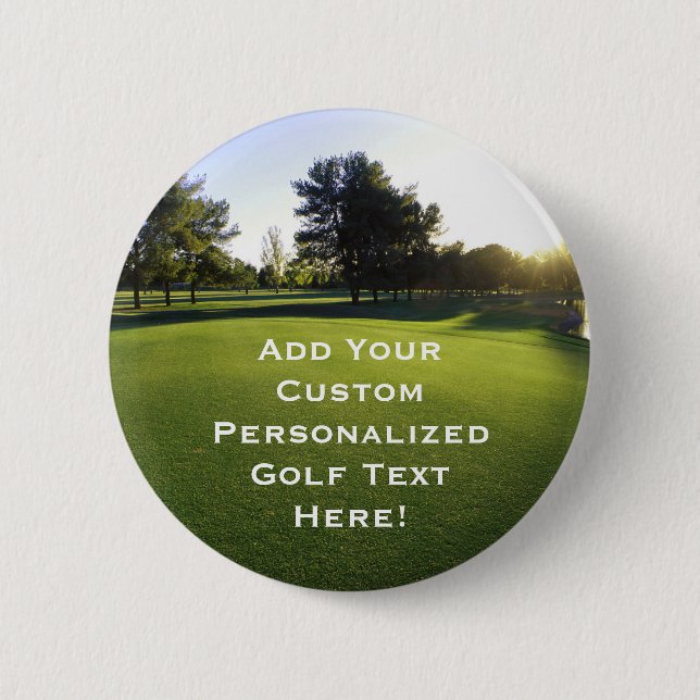 Green Golf Course at Dawn Pinback Button (Front)
