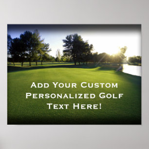 Green Golf Course at Dawn Poster