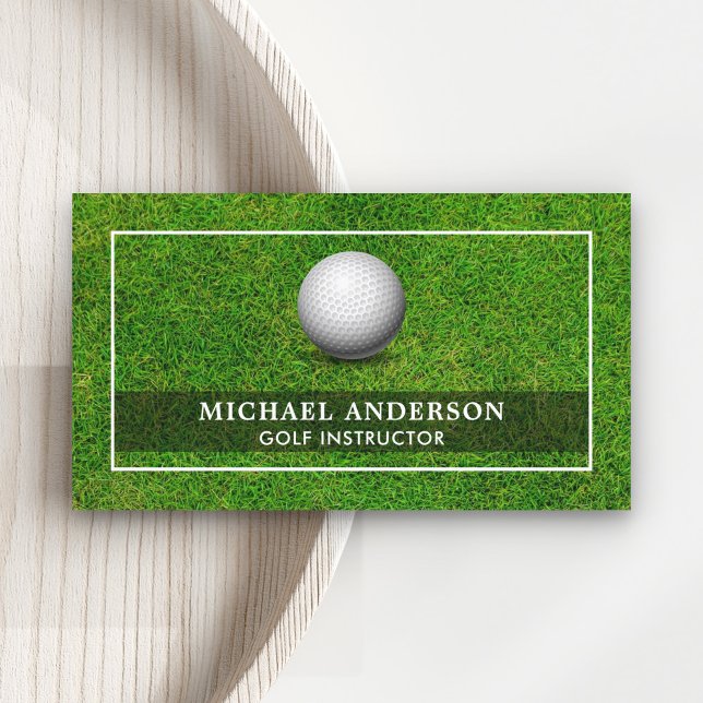 Green Golf Course Professional Golf Instructor Business Card (Creator Uploaded)