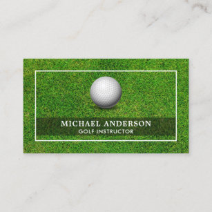 Green Golf Course Professional Golf Instructor Business Card