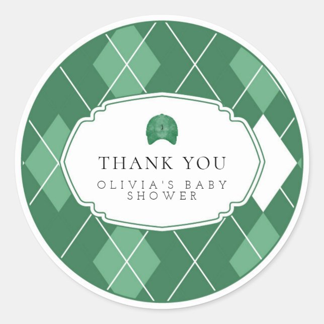 green  golf  favor sticker (Front)