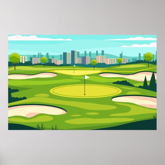 Green Golf Field Design Poster (Front)