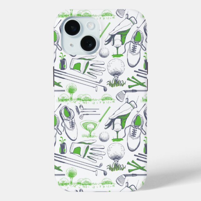 Green Golf Icons Pattern Case-Mate iPhone Case (Back)