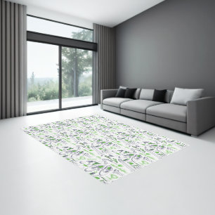 Green Golf Icons Pattern Rug