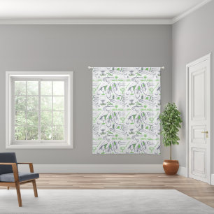 Green Golf Icons Pattern Sheer Curtains