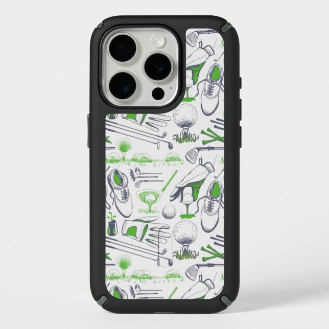 Green Golf Icons Pattern Speck iPhone Case (Front)