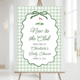 Green Golf New to the Club Baby Shower Welcome Foam Board