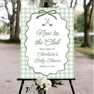 Green Golf New to the Club Baby Shower Welcome Foam Board