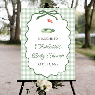 Green Golf New to the Club Baby Shower Welcome Foam Board