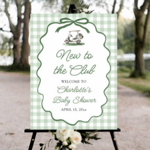 Green Golf New to the Club Baby Shower Welcome Foam Board