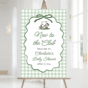 Green Golf New to the Club Baby Shower Welcome Foam Board