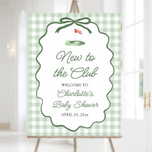 Green Golf New to the Club Baby Shower Welcome Foam Board