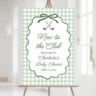 Green Golf New to the Club Baby Shower Welcome Foam Board