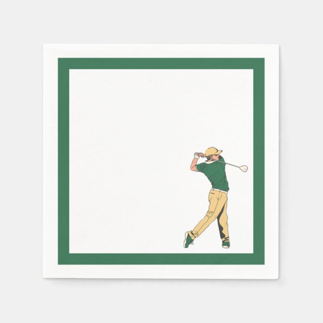 Green Golf Party Napkins (Front)