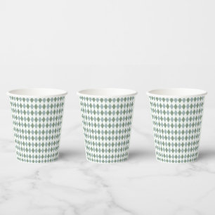 Green Golf Pattern Birthday Paper Cups