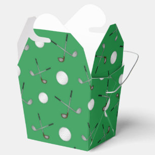 Green golf pattern favor boxes