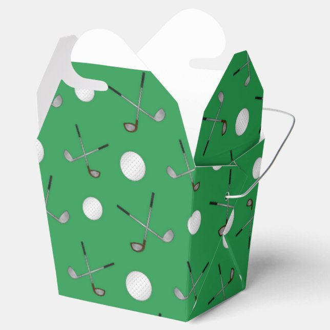 Green golf pattern favor boxes (Opened)