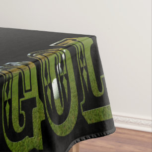 Green Golf Picture Logo With Balls, Tablecloth
