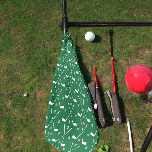 Green Golf Stick Golf Towel