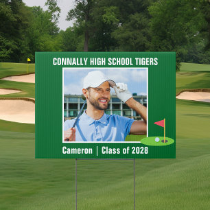 Green Golf Team Photo Golfer Yard Sign
