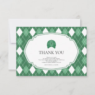 Green golf thank you card