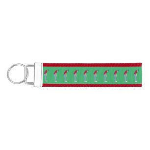 Green Golf themed Pattern Wrist Keychain