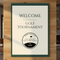 Green Golf Tournament Welcome Poster