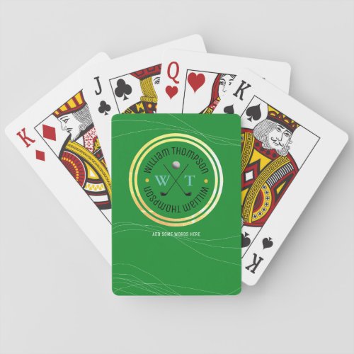 green golfer playing cards