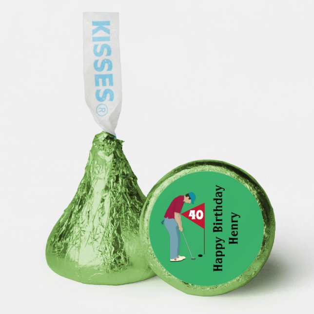Green Golfer Putting Ball Hershey®'s Kisses® (Front)