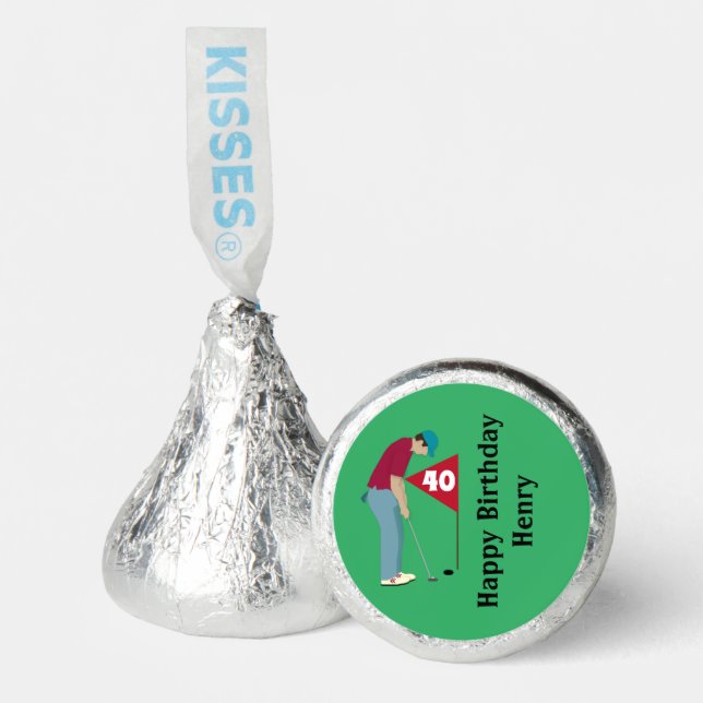 Green Golfer Putting Ball Hershey®'s Kisses® (Front)