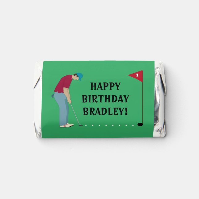 Green Golfer Putting Ball Hershey's Miniatures (Front)