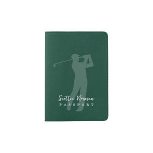 Green Golfer Travel Document - Passport Holder