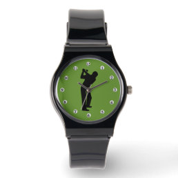 Green Golfer with Golf Ball Numbers Watch