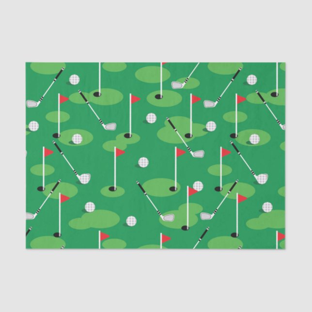 Green Golfers  Tissue Paper (Front)