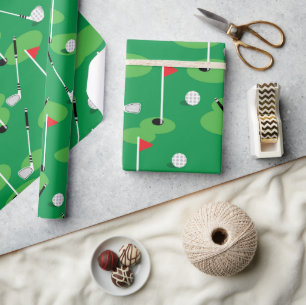Green Golfers Wrapping Paper