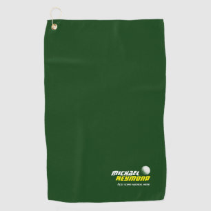 green golftowel with golfer name golf towel