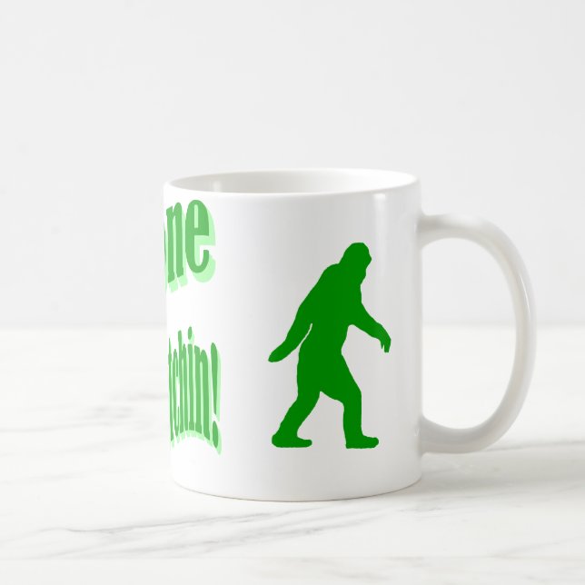 Green gone squatchin slogan text coffee mug (Right)