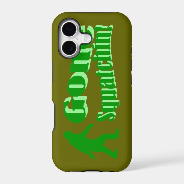 Green gone squatchin slogan text iphone case (Back)