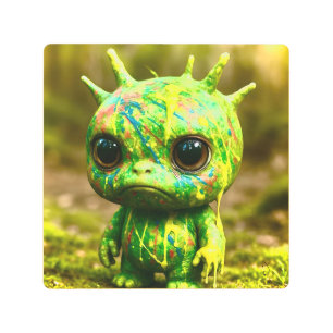 Green Goo Monster – Creepy Cute Canvas Print