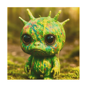 Green Goo Monster – Creepy Cute Canvas Print