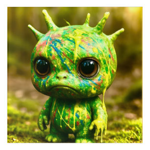Green Goo Monster – Creepy Cute Canvas Print Acrylic Print