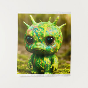 Green Goo Monster – Creepy Cute Canvas Print Tapestry